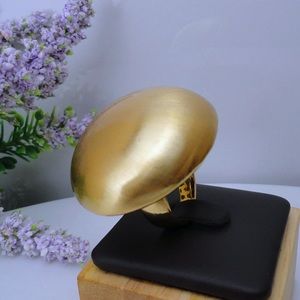 Bold 18k gold and rose plated cocktail ring